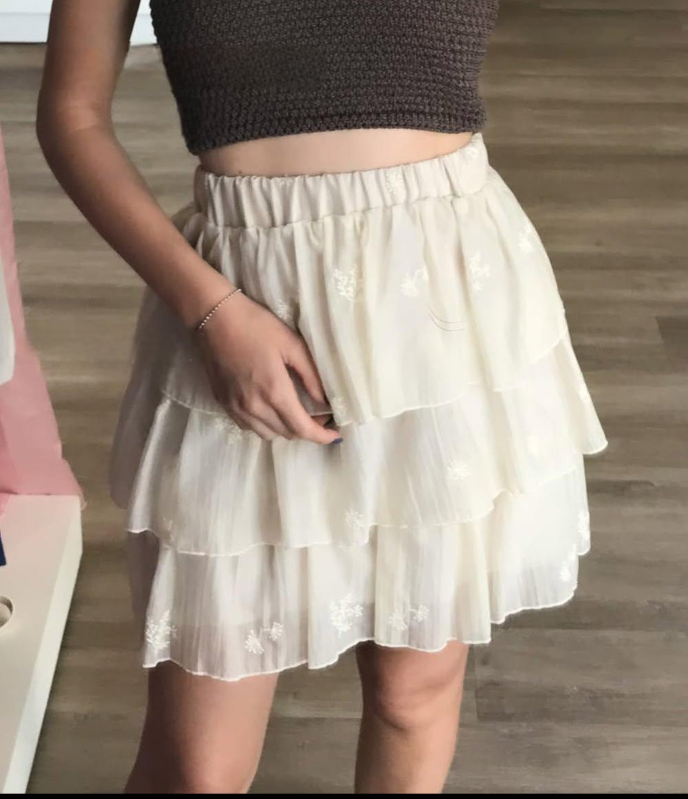 SUSY MIX Susy Mix Minigonna Balze Panna Panna