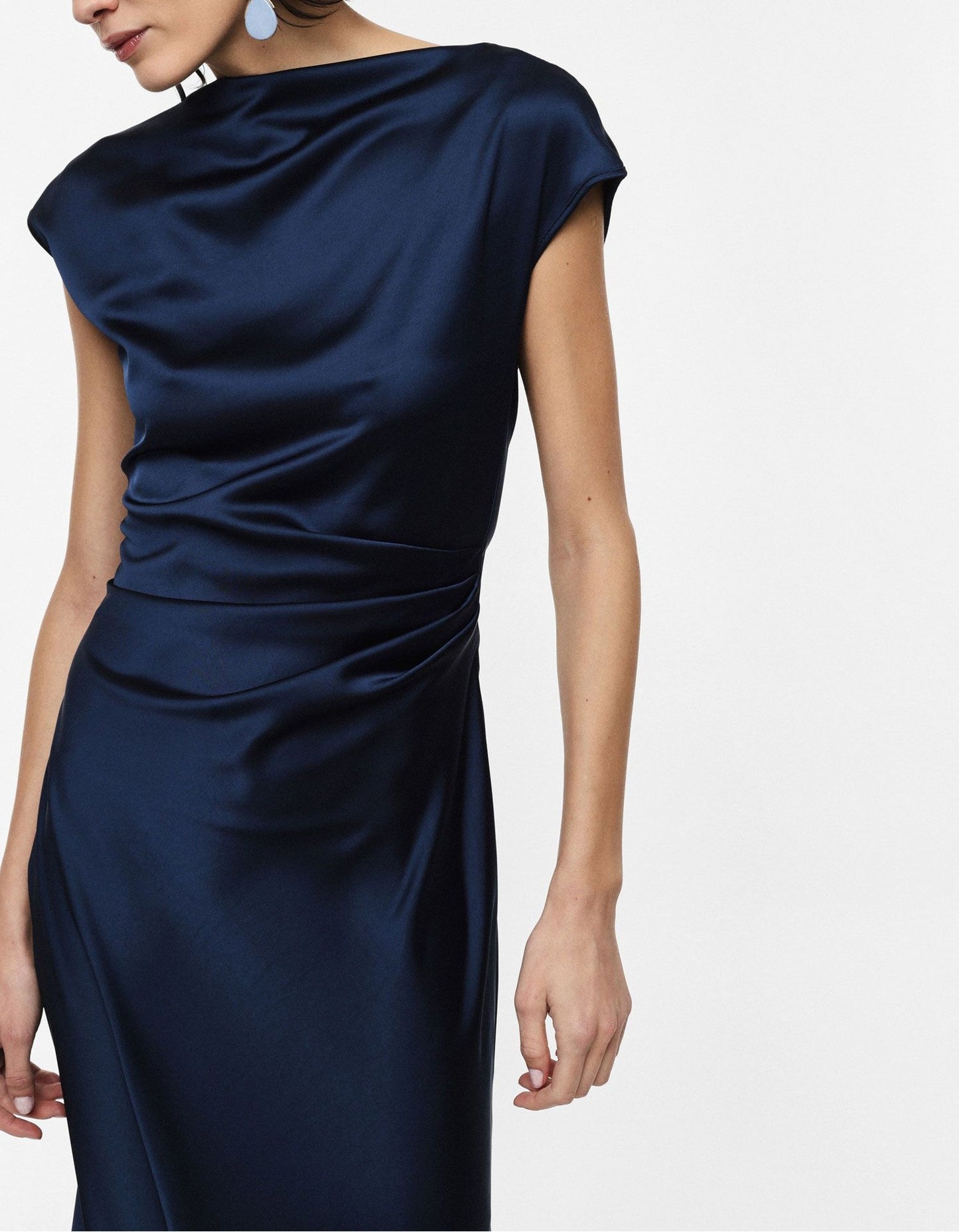 IMPERIAL Imperial Abito Drappeggio Raso Blu Blu