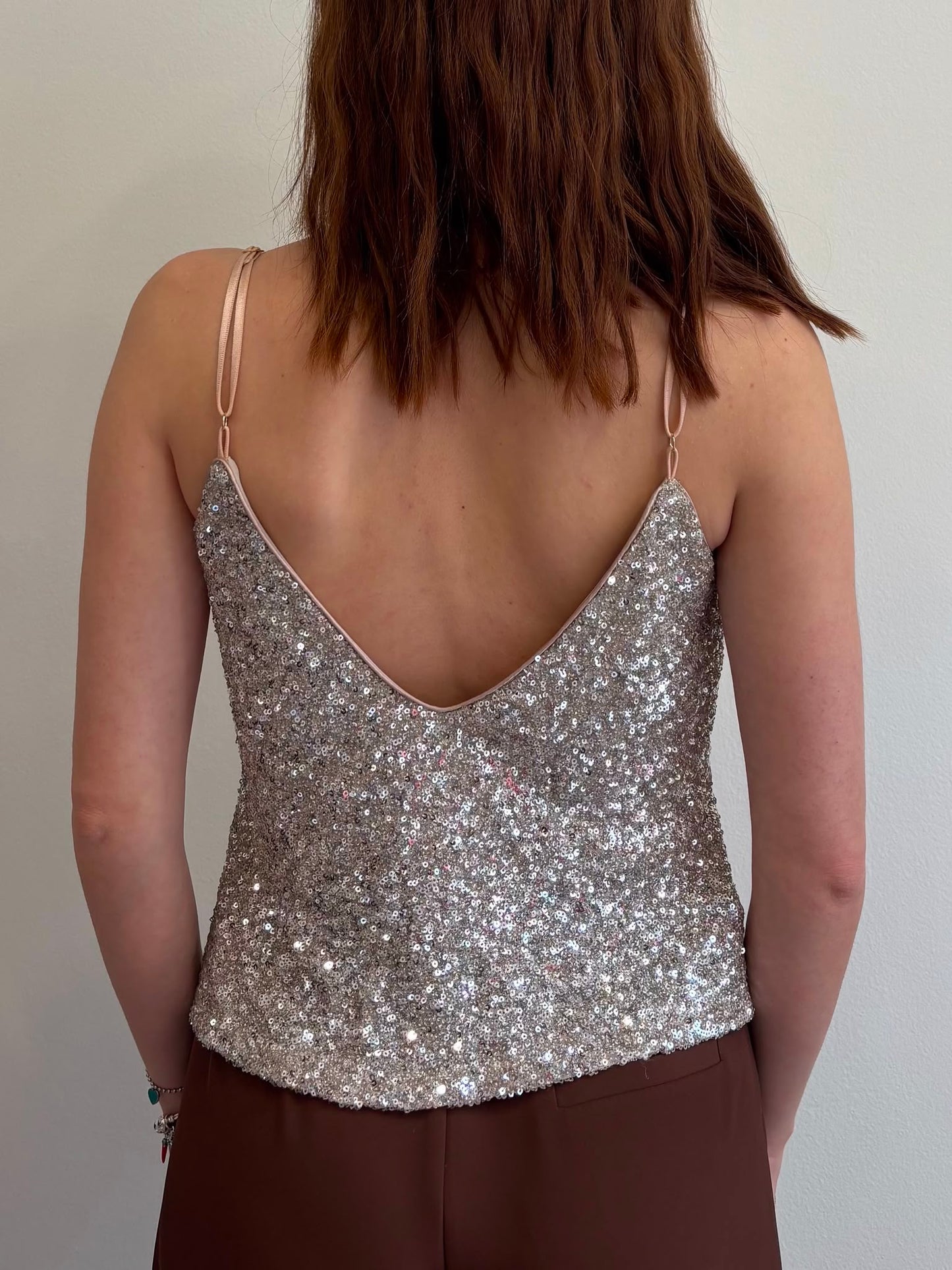 IMPERIAL Imperial Top Paillettes Beige Beige
