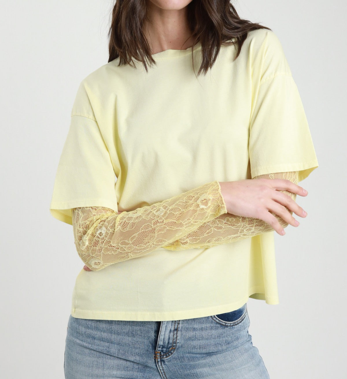 Susy Mix Maglia c/Pizzo Giallo