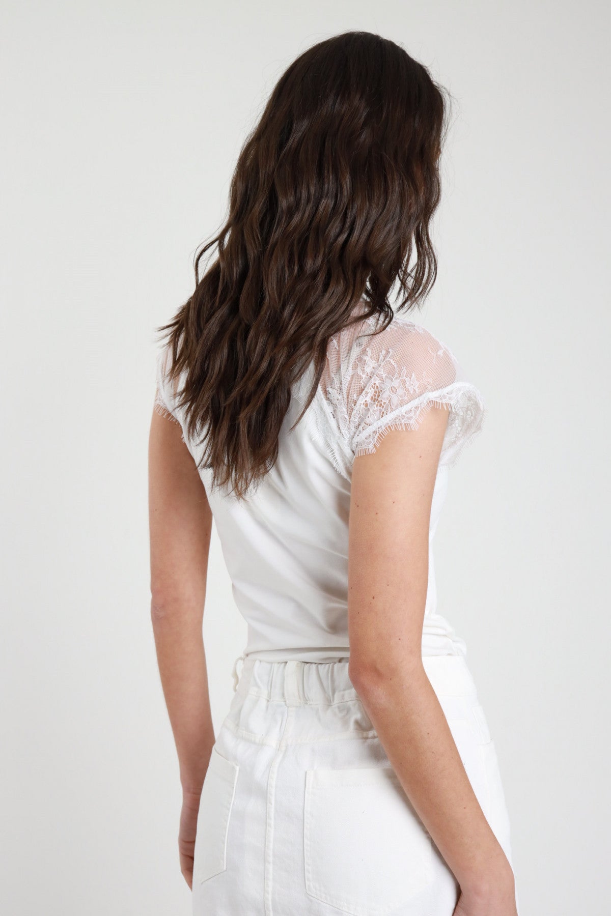 SUSY MIX Susy Mix Maglia Pizzo Latte Latte