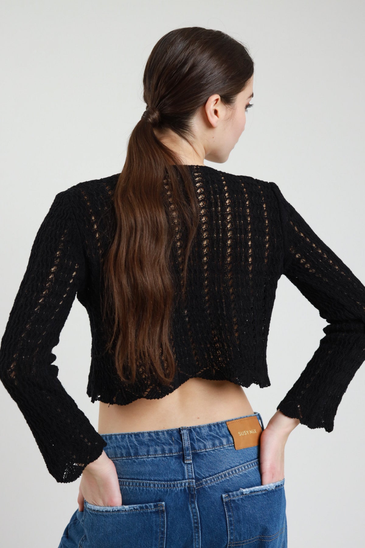 SUSY MIX Susy Mix Cardigan Corto Traforato Nero Nero