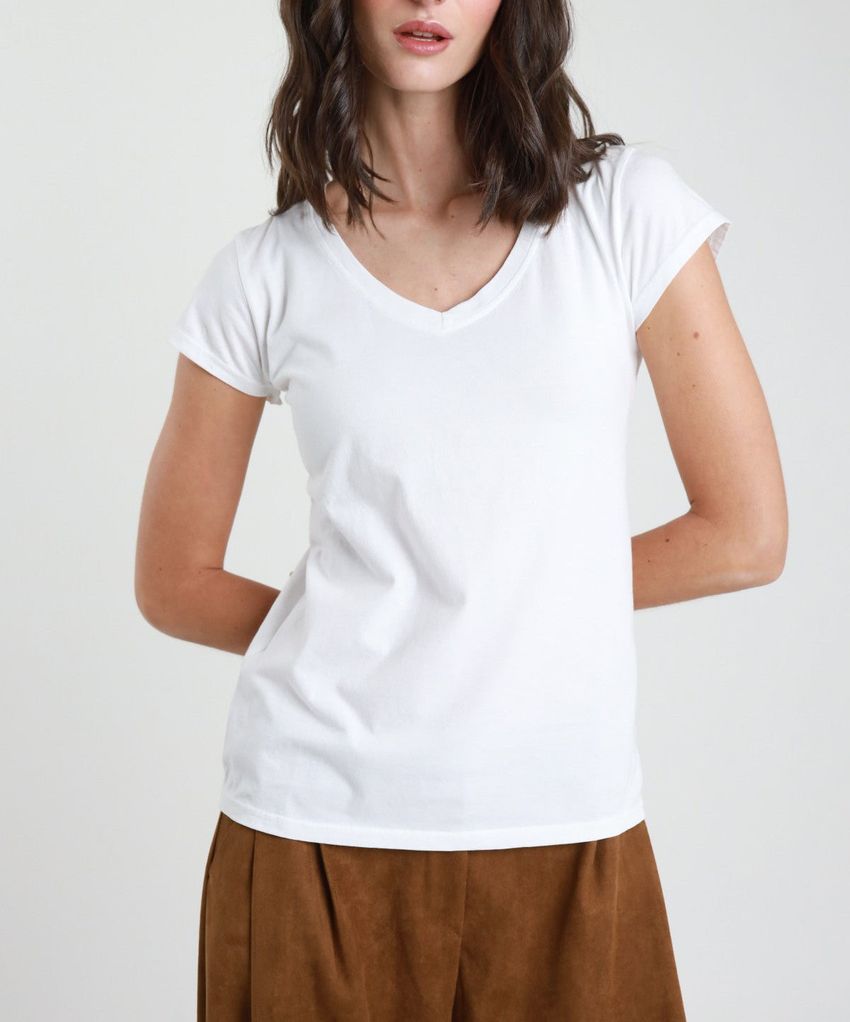 Susy Mix T-shirt Scollo V Bianco