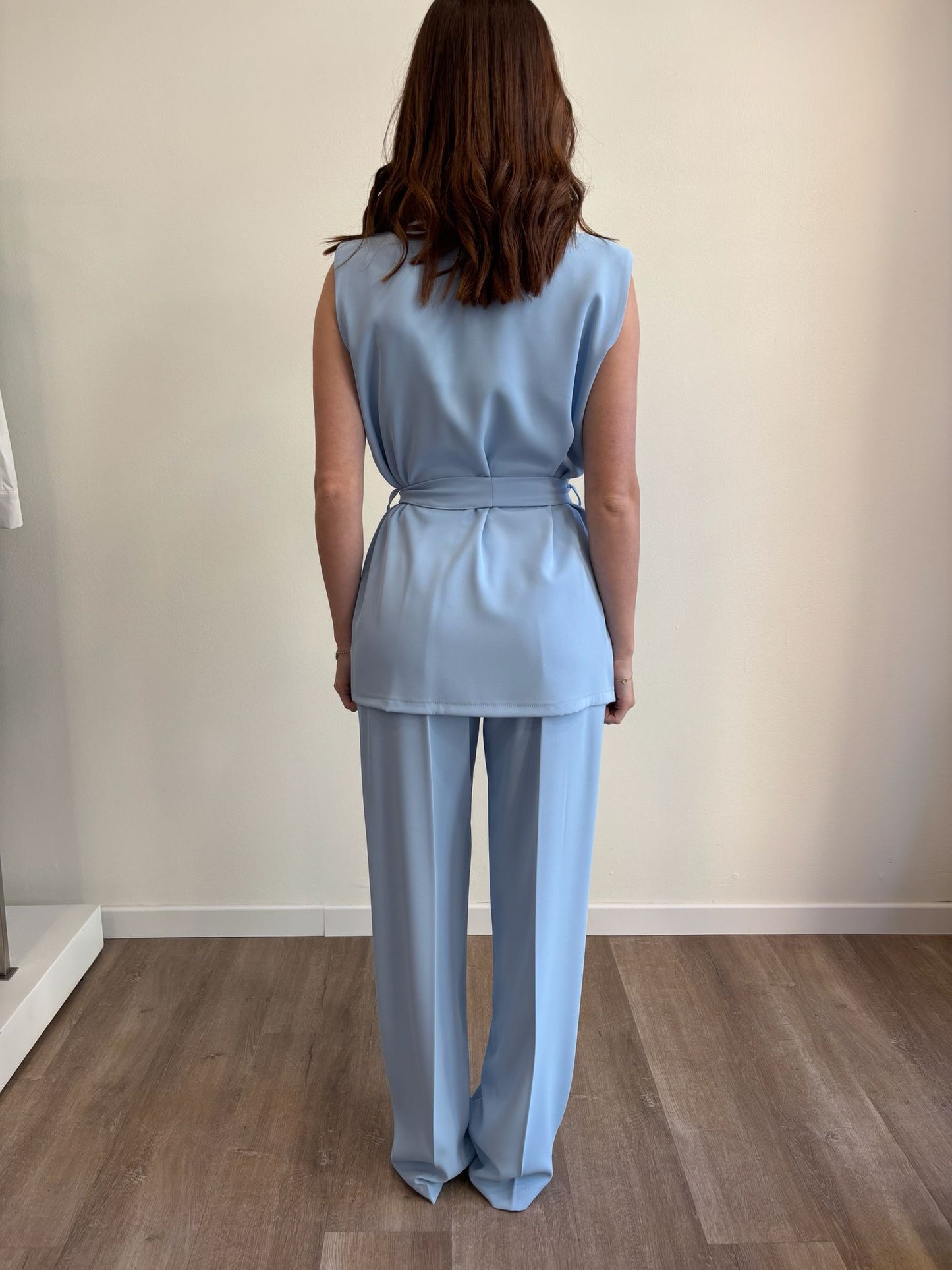 Susy Mix Completo Gilet+ Pantalone Celeste