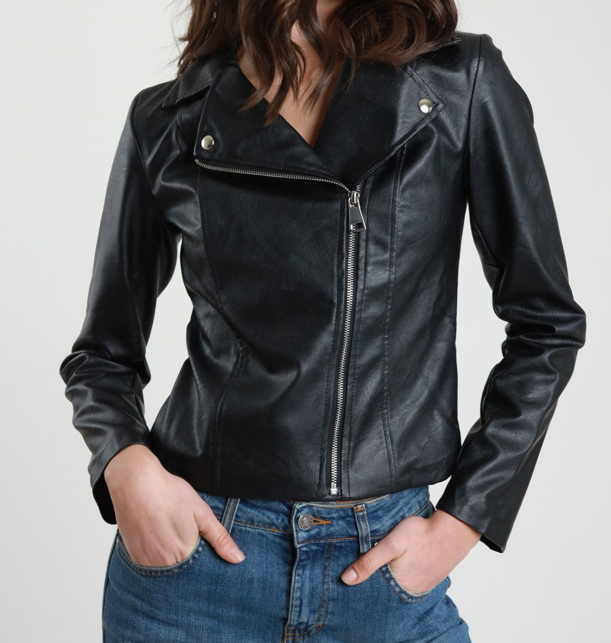 Susy Mix Chiodo Ecopelle Nero