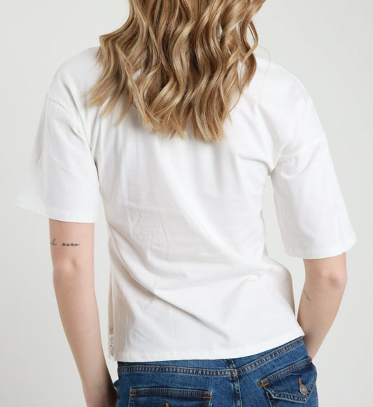 SUSY MIX Susy MixT-Shirt Inserto Pizzo Panna Panna