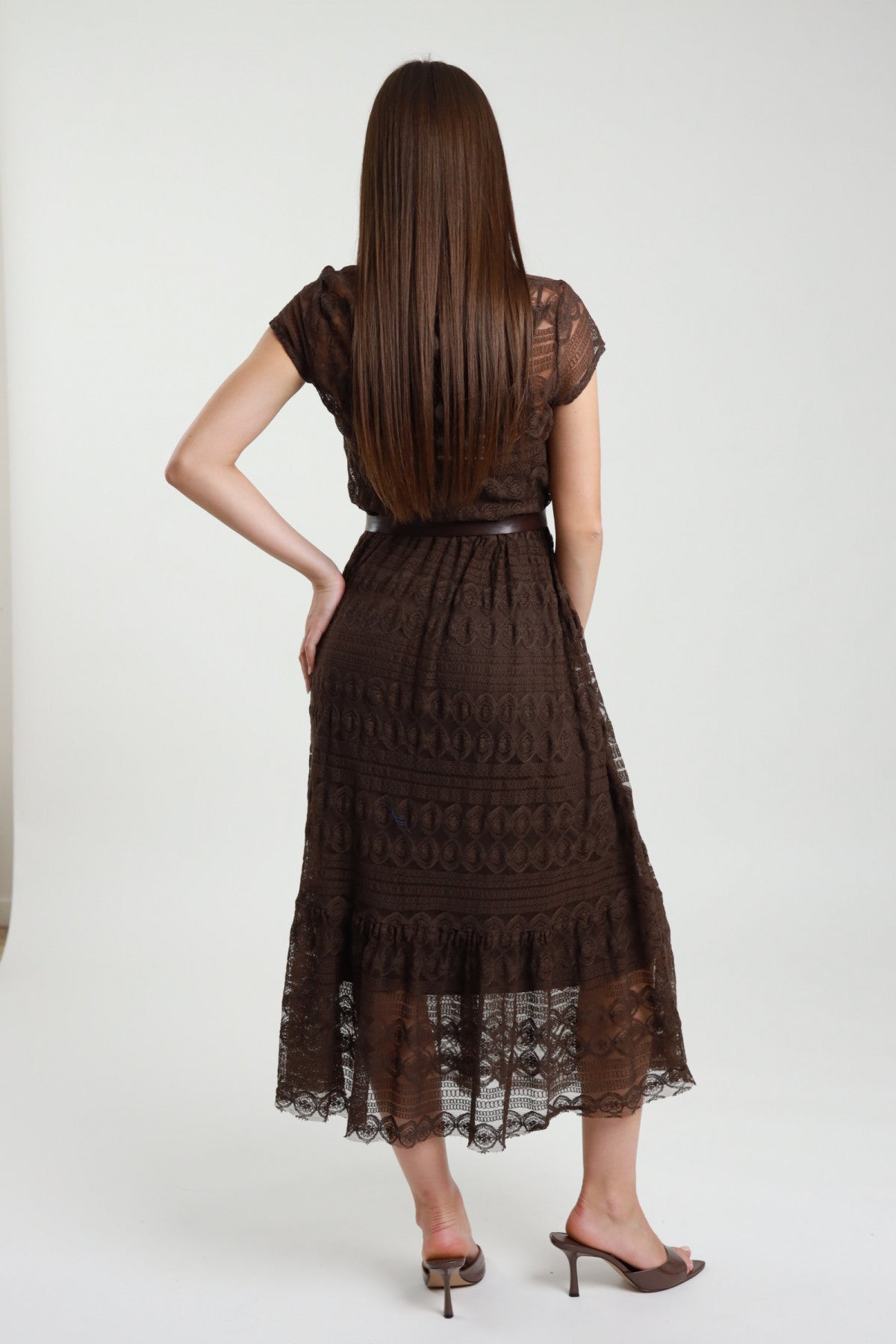 SUSY MIX Susy Mix Abito Pizzo Midi Moro Moro