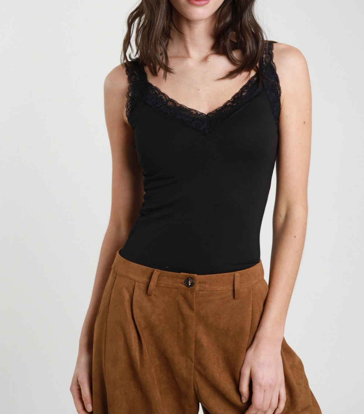 SUSY MIX Susy Mix Canotta Pizzo Nero Nero