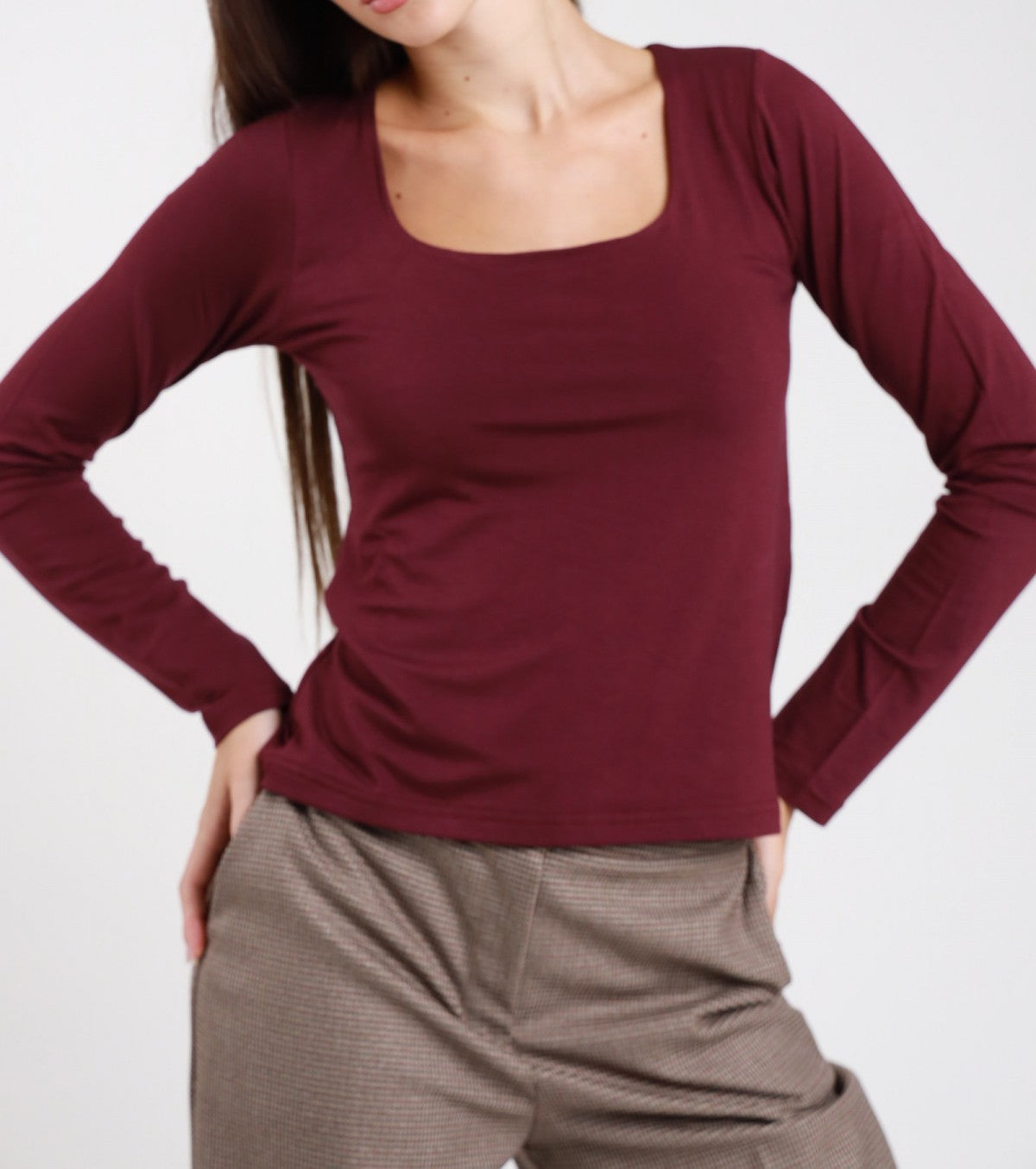 SUSY MIX Susy Mix Maglia Scollo Quadro Barolo Barolo