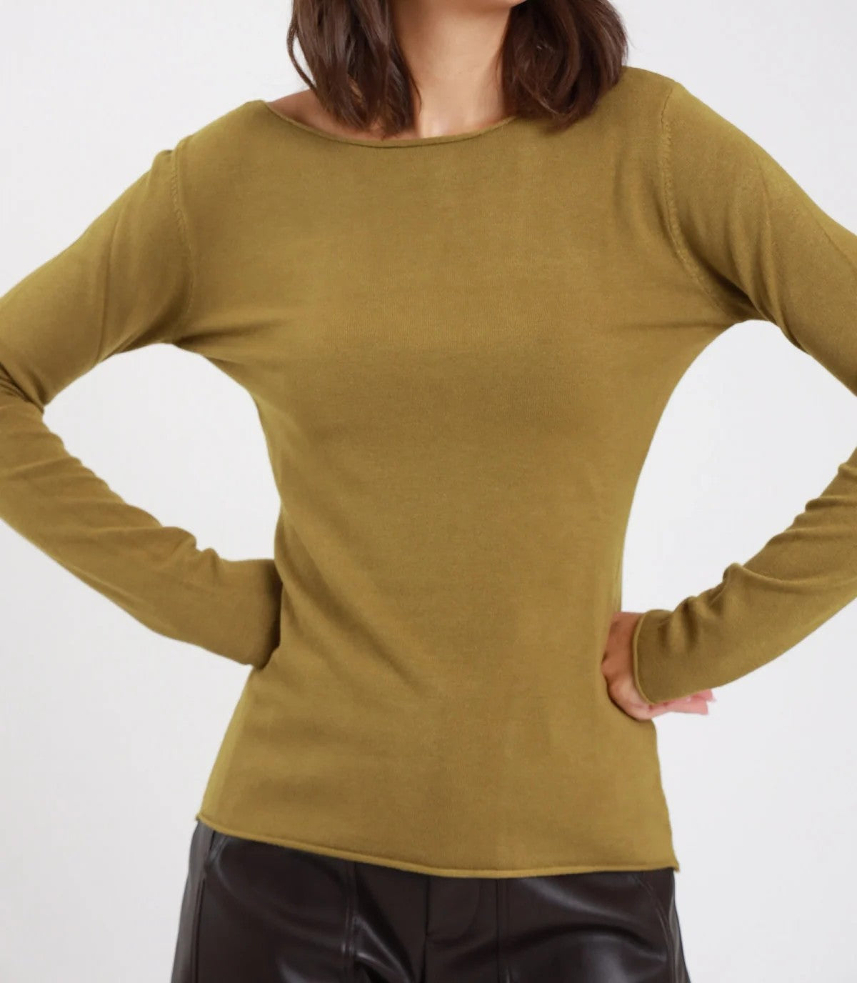 SUSY MIX Susy Mix Maglia Basica Slim Oliva Verde oliva