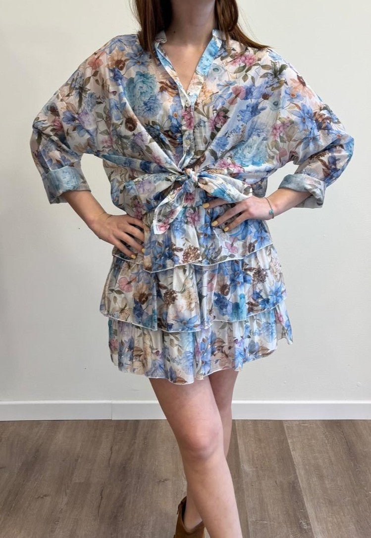 Susy Mix Minigonna Gale Fantasia Celeste - Dolcevita Store Montesilvano