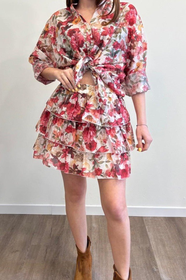 Susy Mix Minigonna Gale Fantasia Rosso - Dolcevita Store Montesilvano