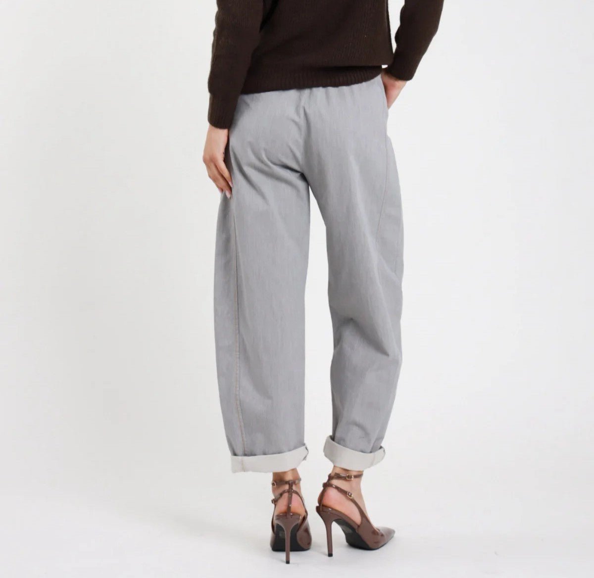 Susy Mix Pantalone Ovetto Grigio - Dolcevita Store Montesilvano