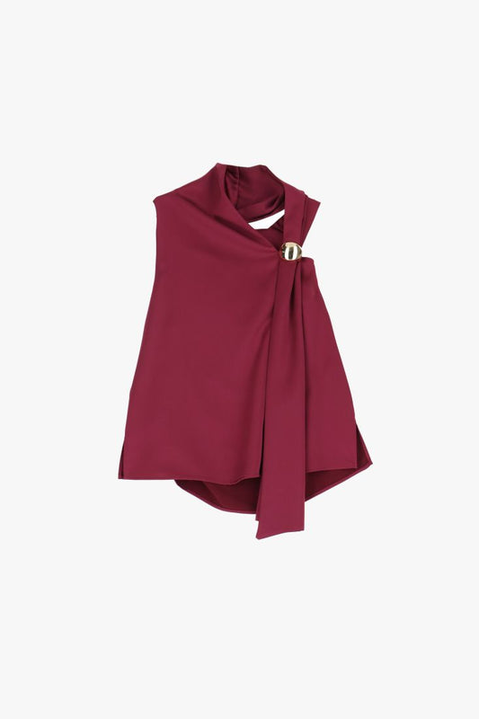 Imperial Blusa Dettagli Oro Magenta