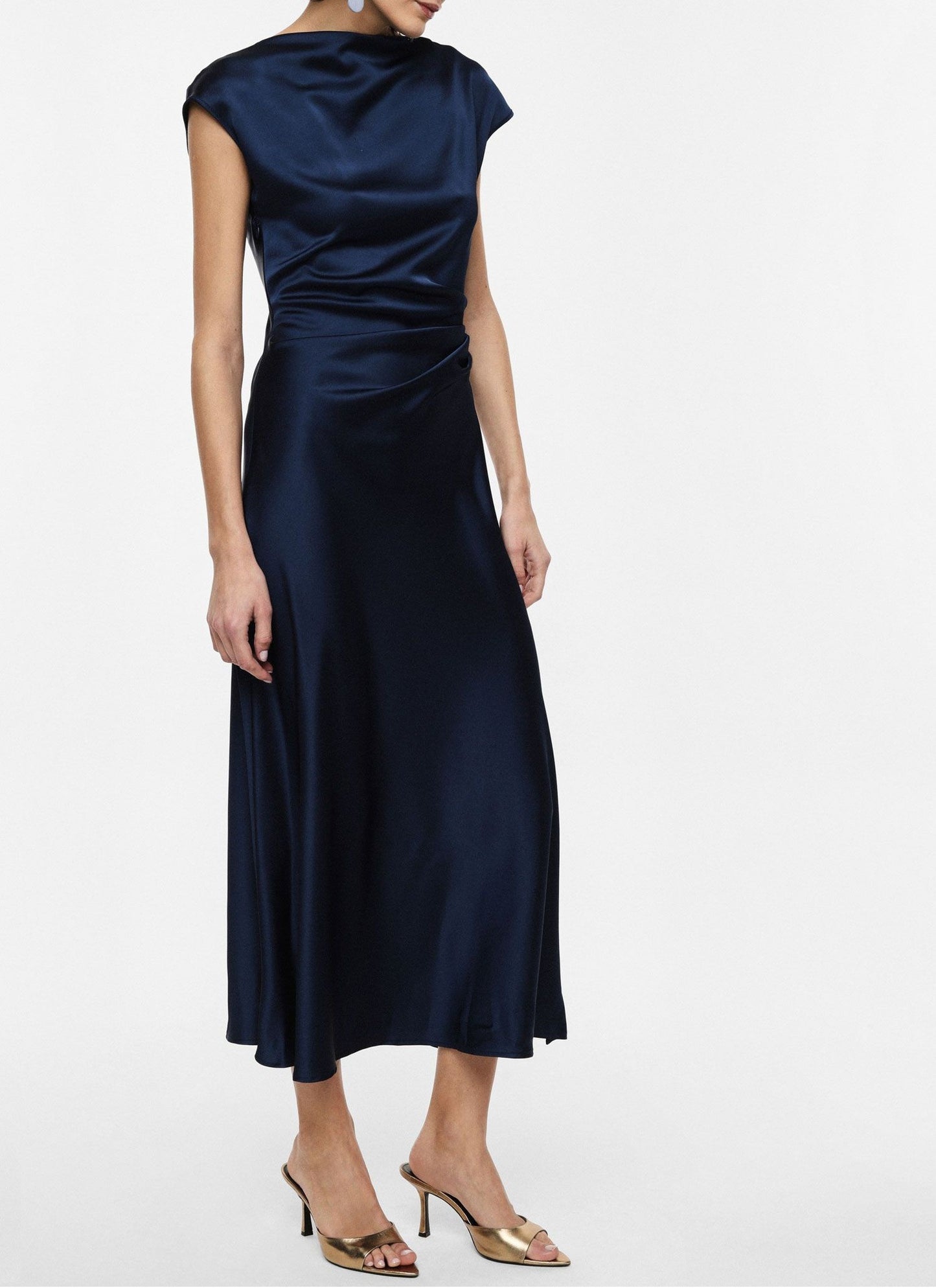 IMPERIAL Imperial Abito Drappeggio Raso Blu Blu