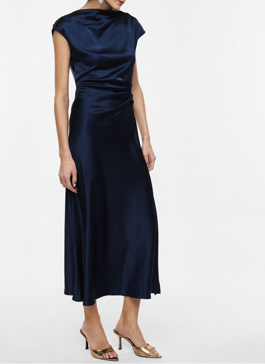 IMPERIAL Imperial Abito Drappeggio Raso Blu Blu