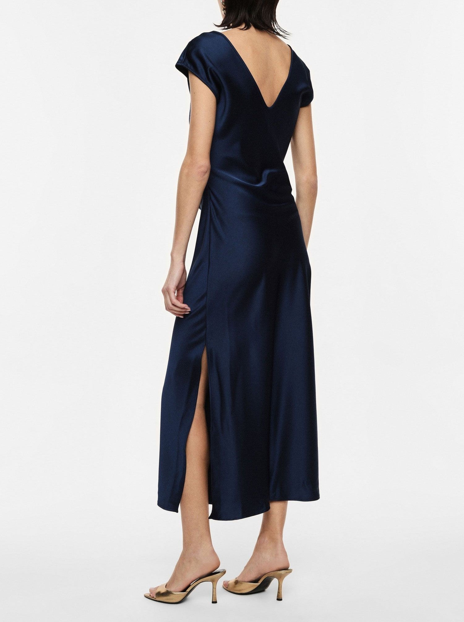 IMPERIAL Imperial Abito Drappeggio Raso Blu Blu