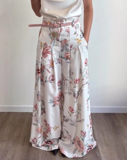 Imperial Pantalone Flluido Fantasia Panna/Arancio