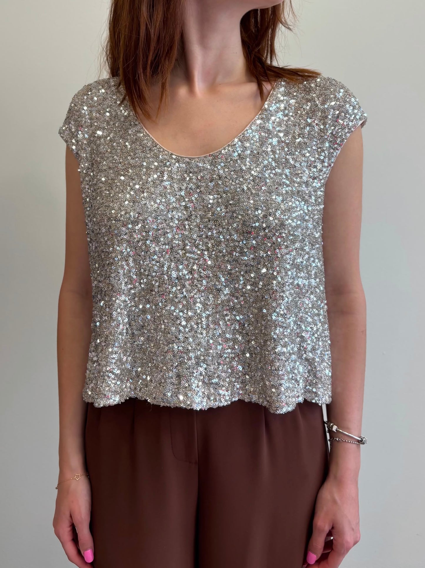 IMPERIAL Imperial Blusa Paillettes Beige Beige