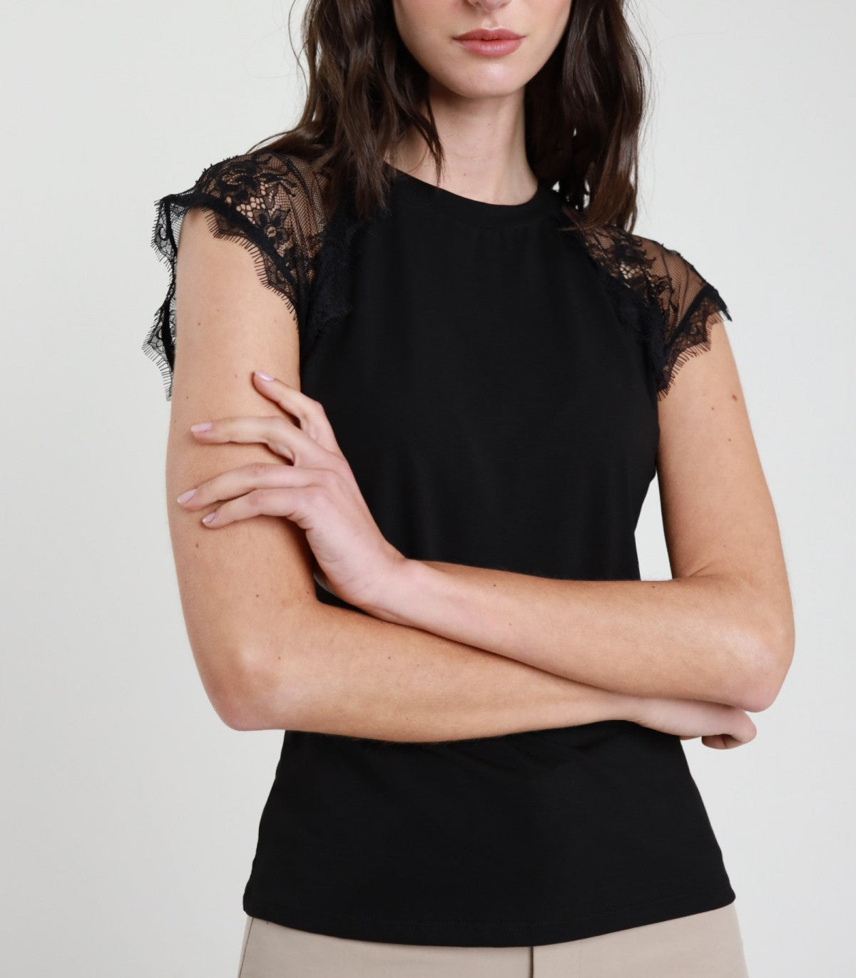 SUSY MIX Susy Mix Maglia Pizzo Nero Nero