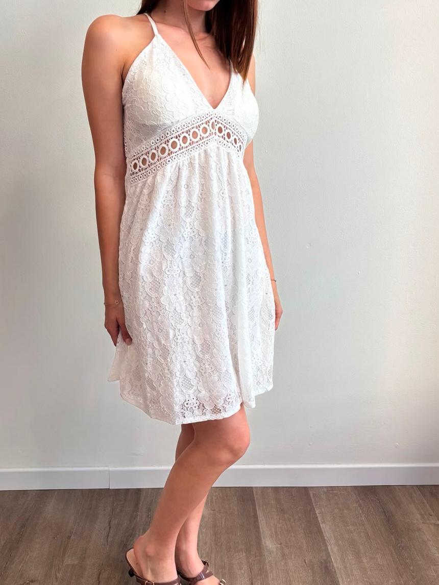SUSY MIX Susy Mix Abito Pizzo Biaco Bianco