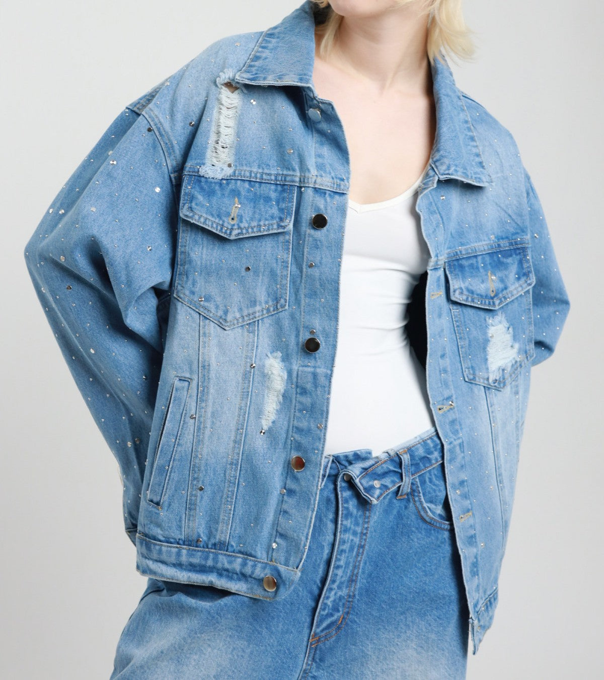 Susy Mix Giubbino Jeans Strass Denim