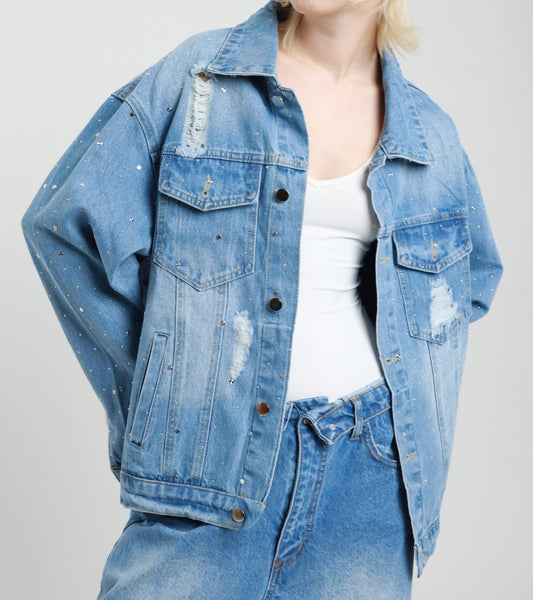 Susy Mix Giubbino Jeans Strass Denim