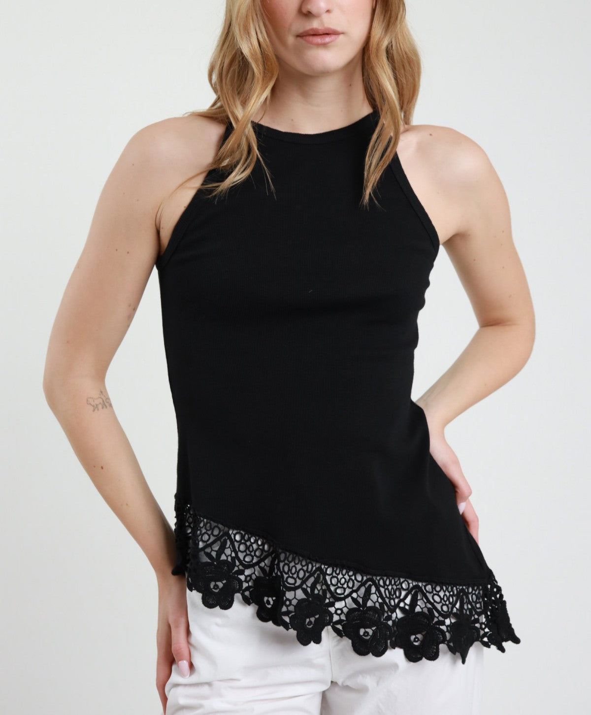 SUSY MIX Susy Mix Canotta c/Pizzo Nero Nero