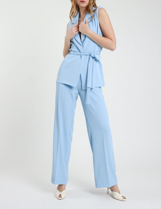 Susy Mix Completo Gilet+ Pantalone Celeste