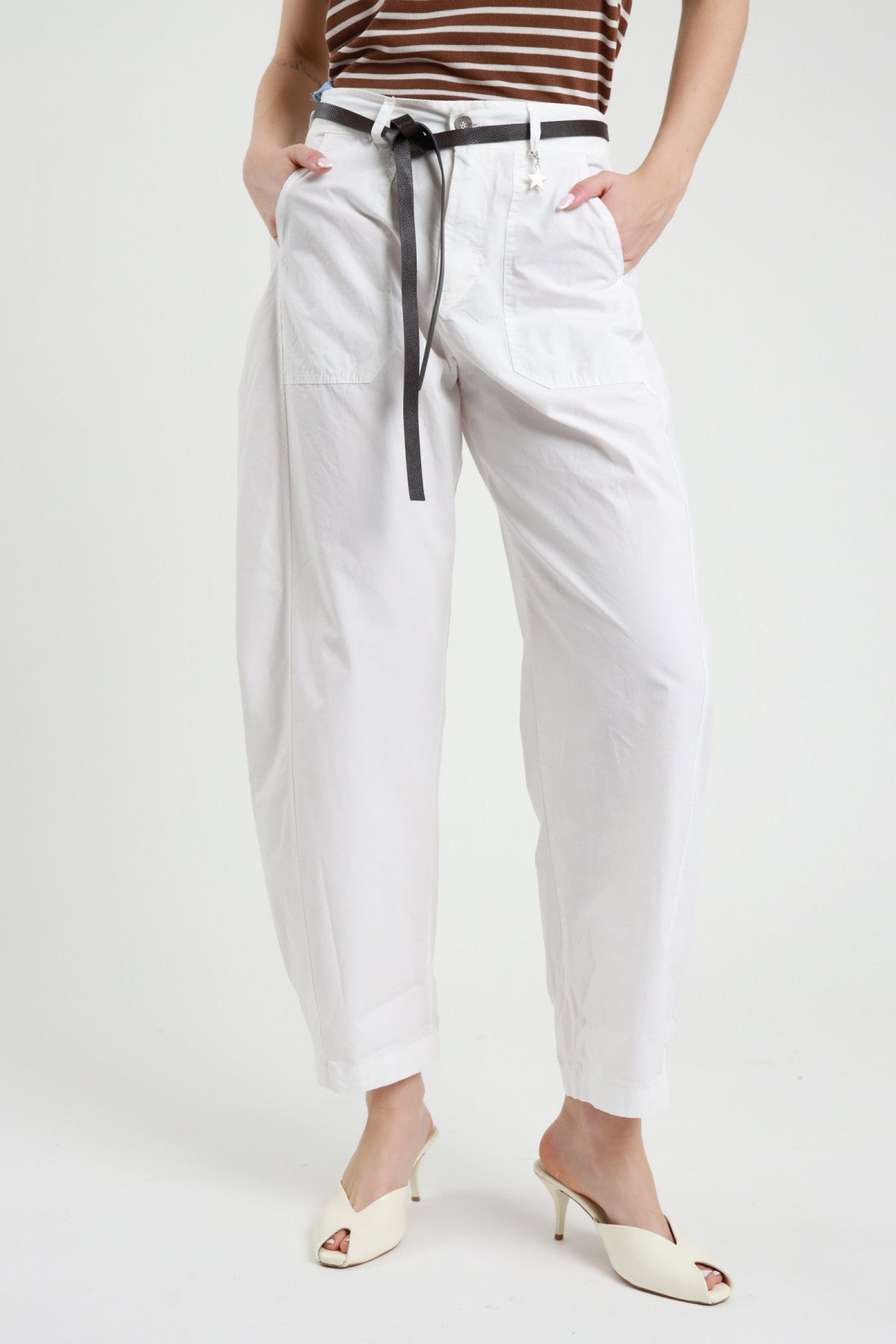 SUSY MIX Susy Mix Pantalone Stellina Bianco Bianco