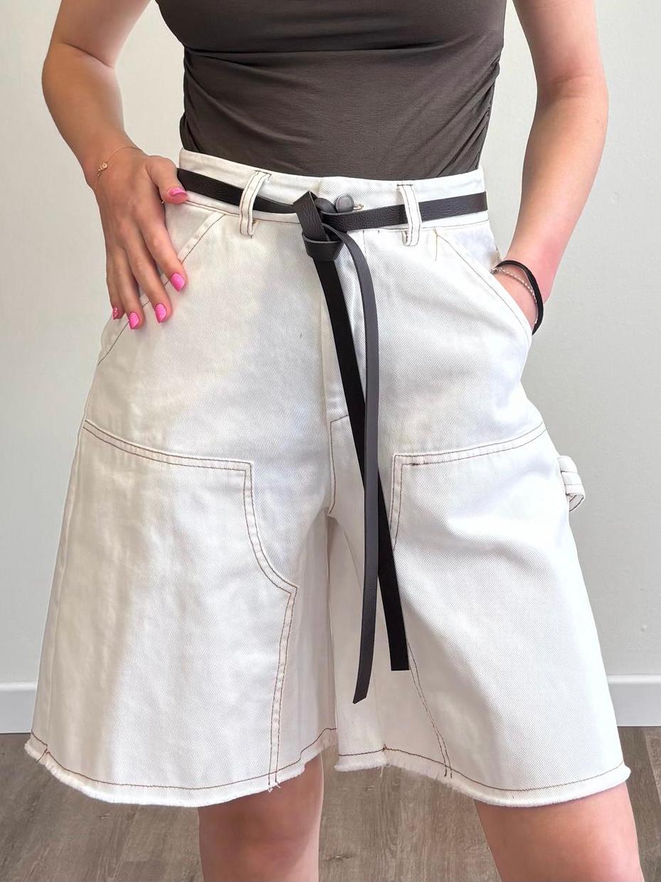 Susy Mix Bermuda Bull Denim Bianco