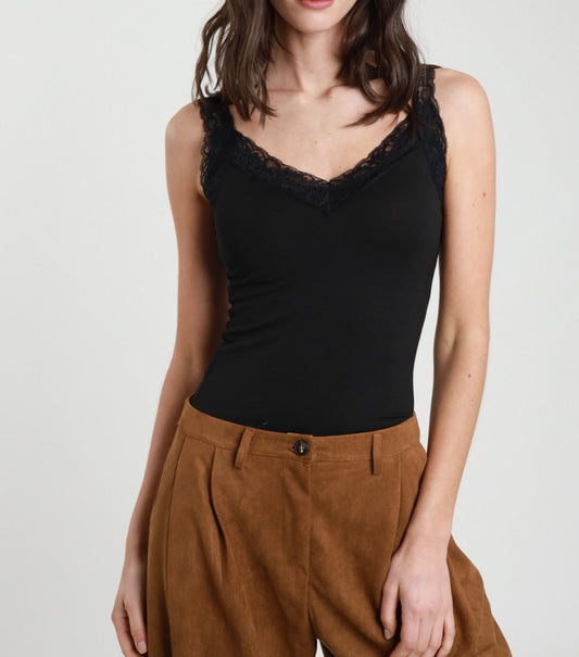 SUSY MIX Susy Mix Canotta Pizzo Nero Nero