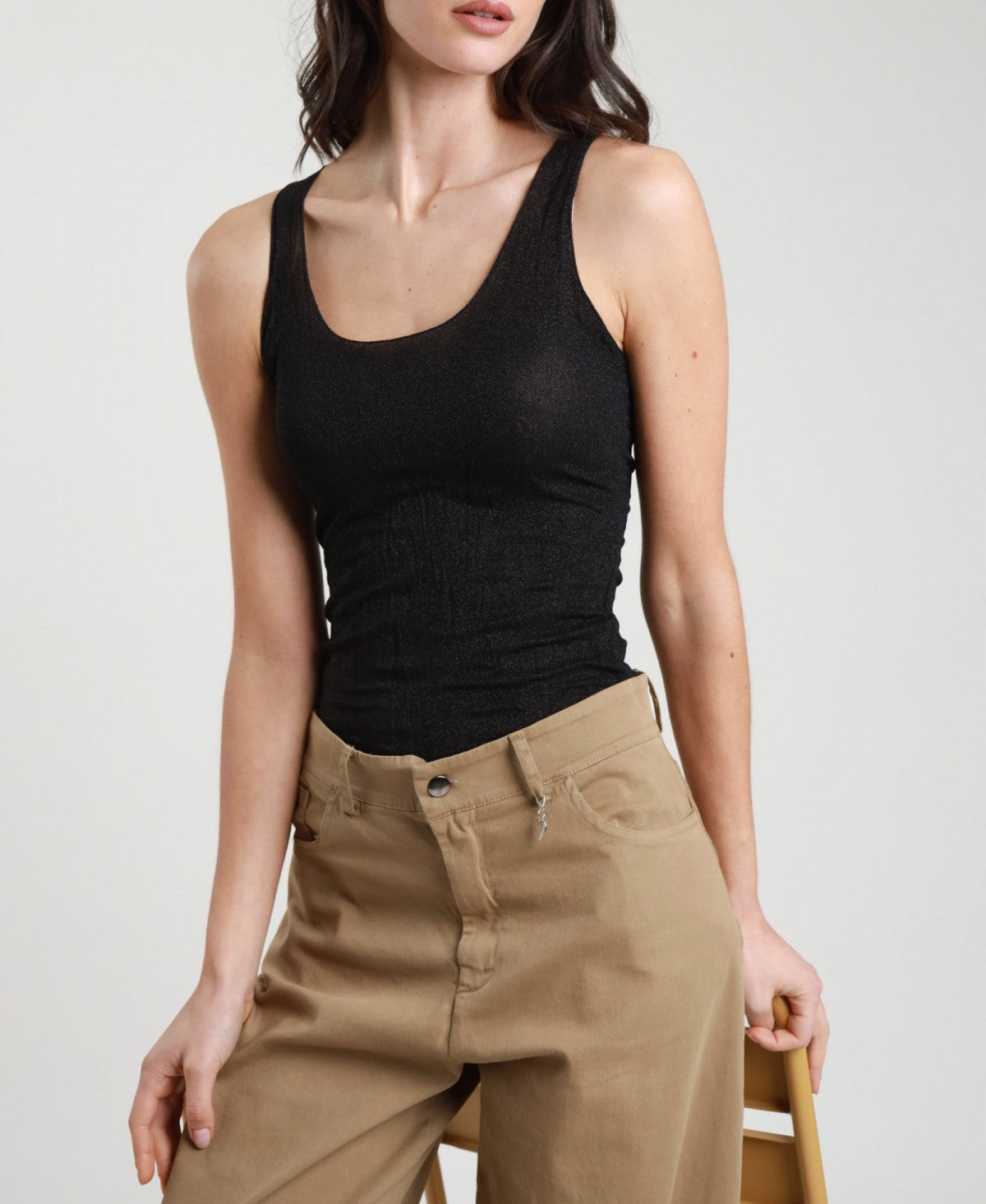 SUSY MIX Susy Mix Canotta Lurex Nero Nero