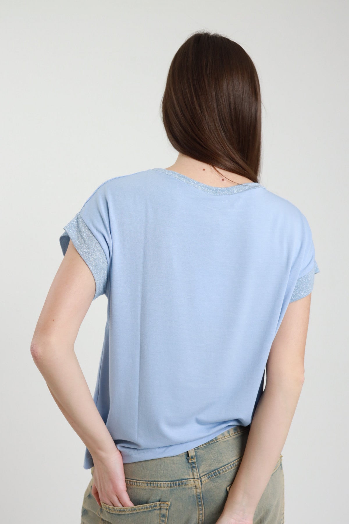 SUSY MIX Susy Mix T-shirt Lurex Cielo Cielo