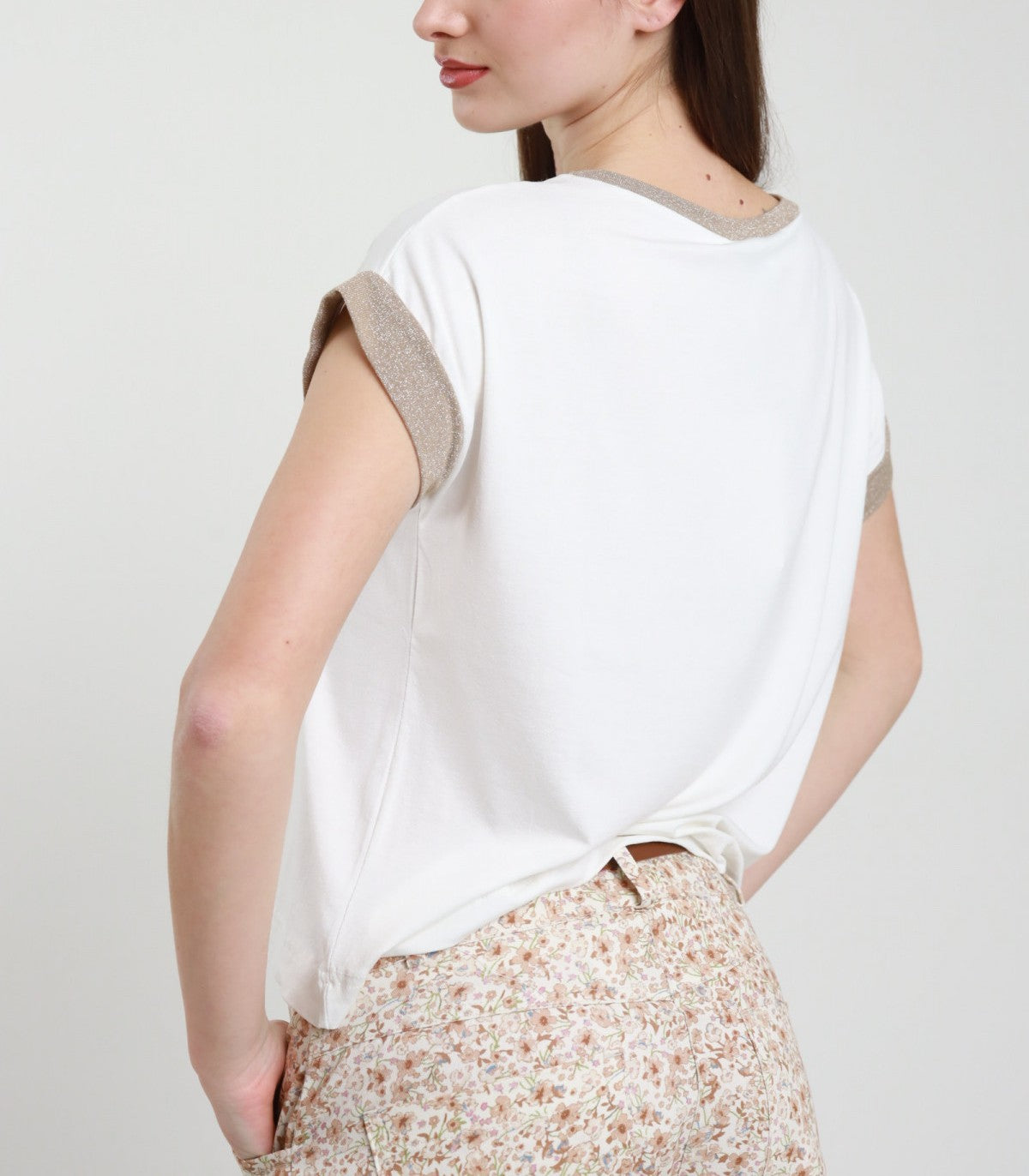 SUSY MIX Susy Mix T-shirt Lurex Latte Latte