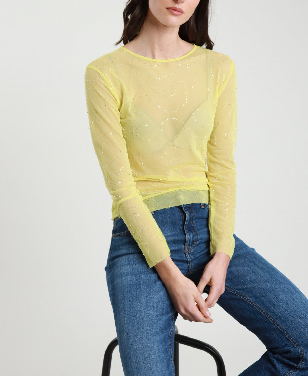 Susy Mix Maglia Tulle Giallo