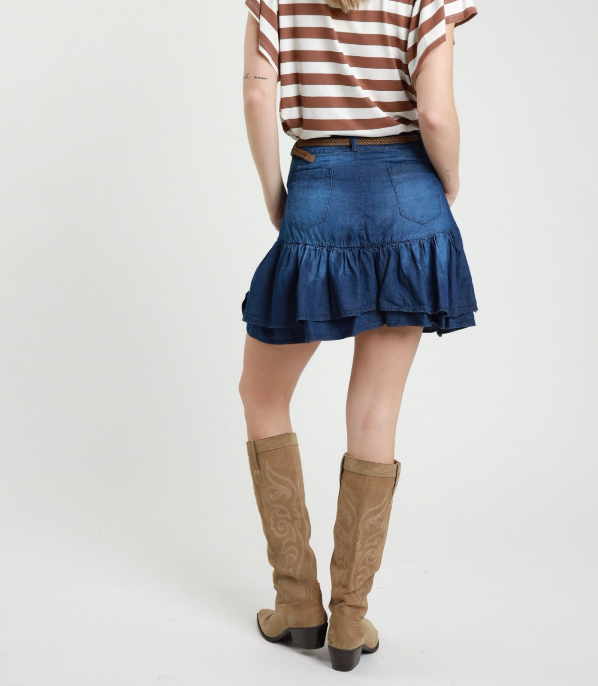Susy Mix Minigonna Chambray Blu
