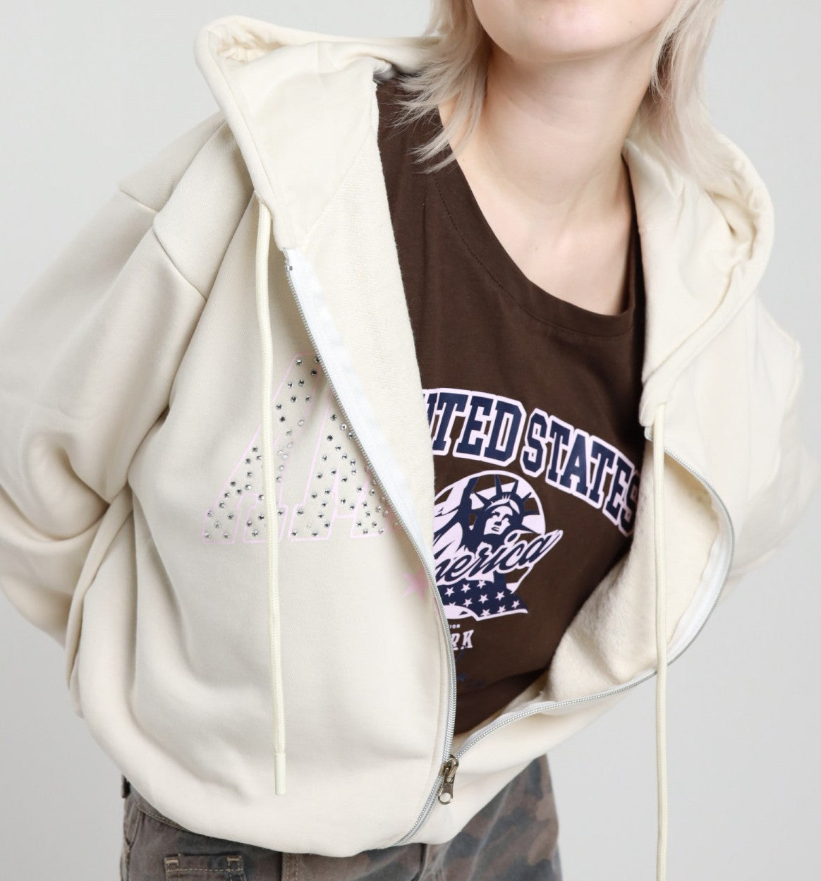 Susy Mix Felpa + T-Shirt Crema
