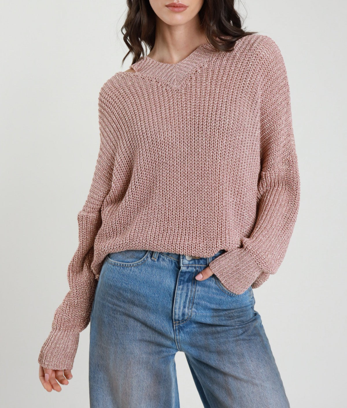 Susy Mix Pull Cut Out Lurex Rosa Cipria
