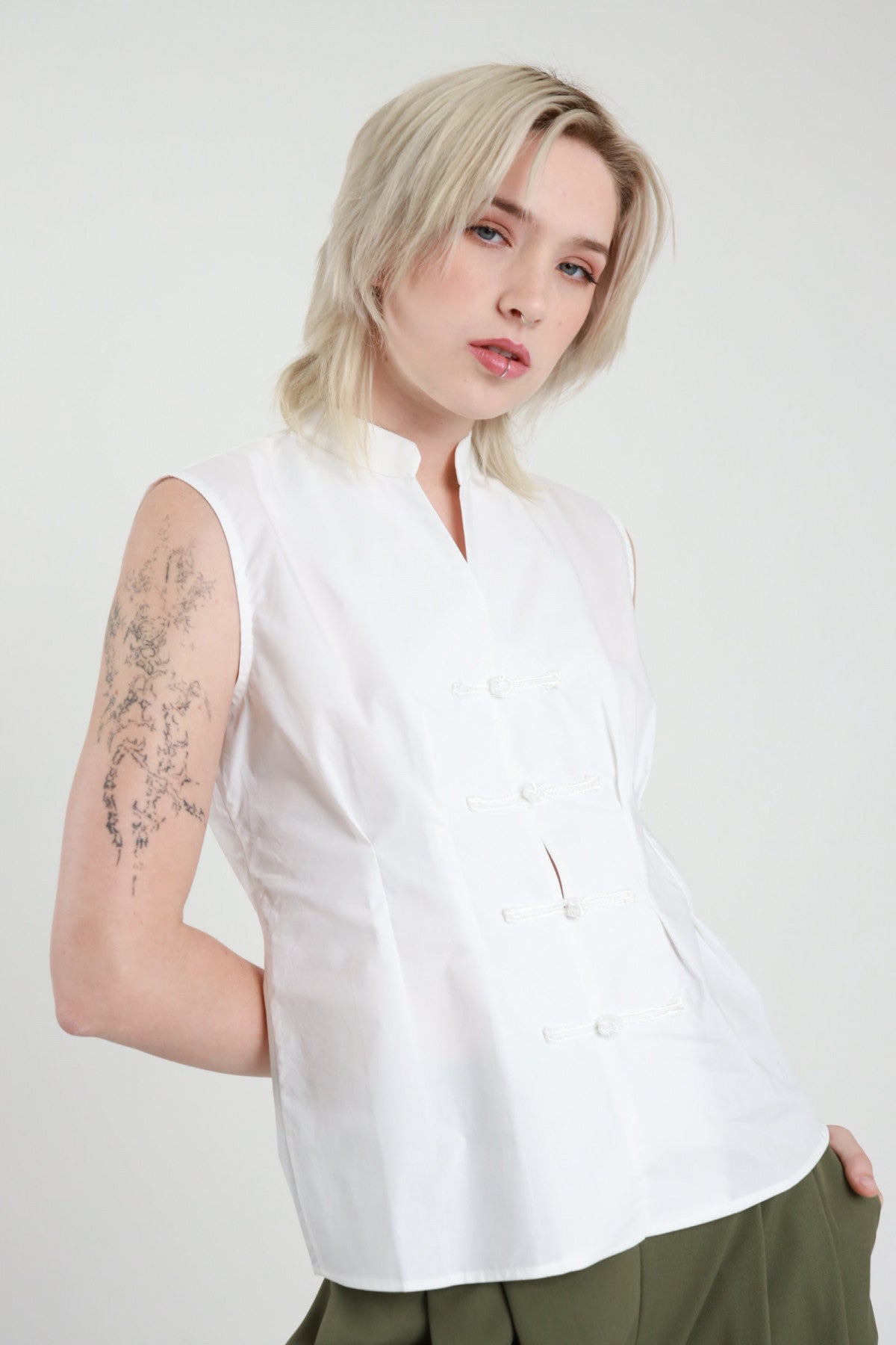 SUSY MIX Susy Mix Camicia Smanicata Bianco Bianco