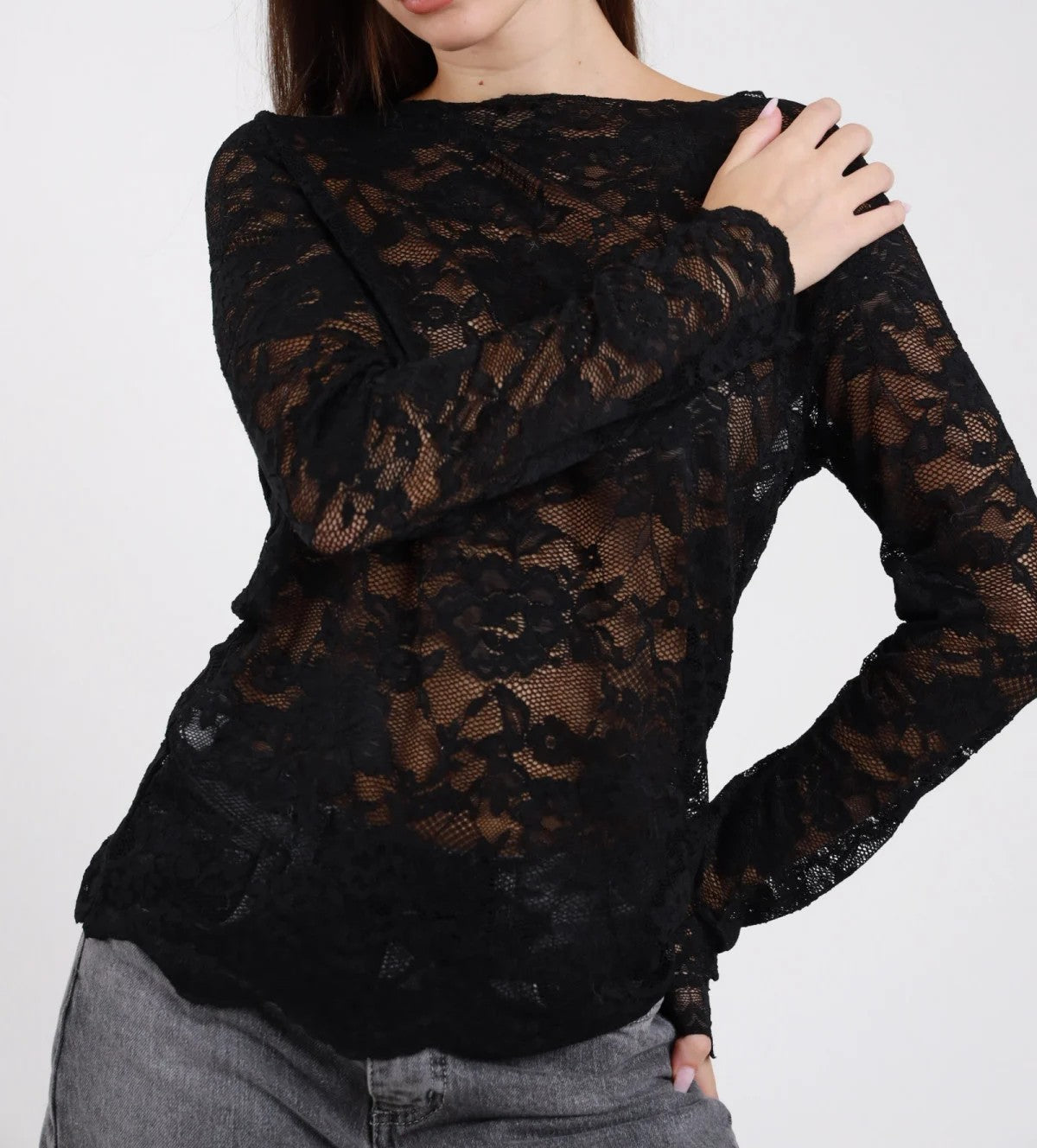 SUSY MIX Susy Mix Maglia Pizzo Nero Nero
