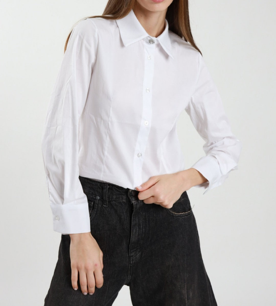 SUSY MIX Susy Mix Camicia Con Bottone Gioiello Latte Latte