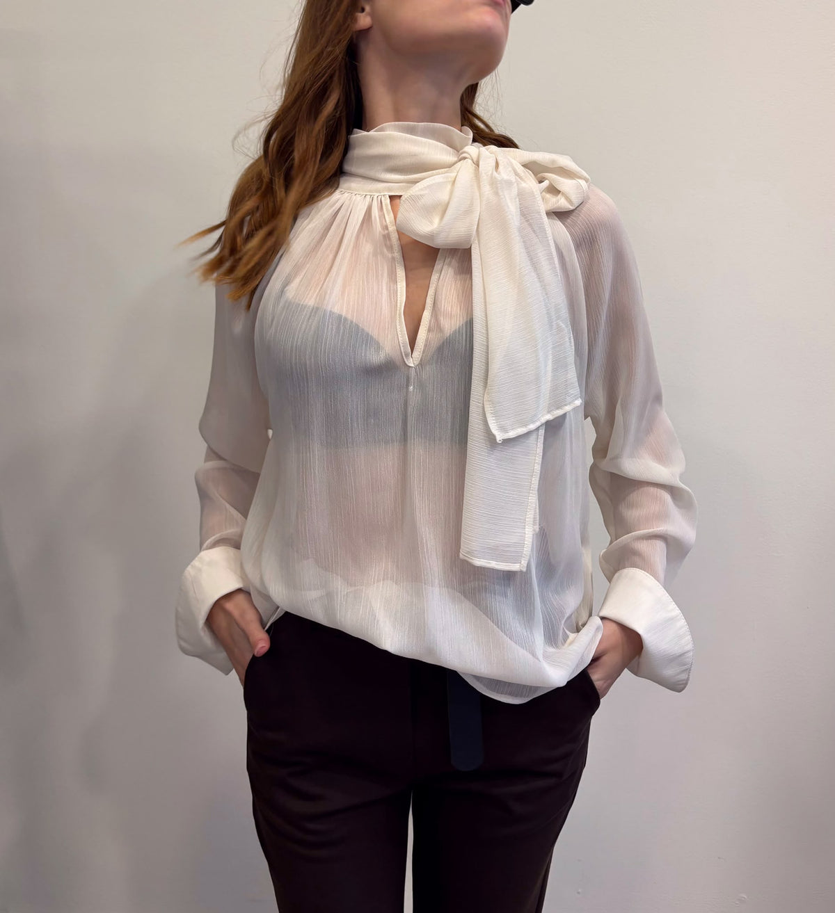 SUSY MIX Susy Mix Camicia Fiocco Latte Latte