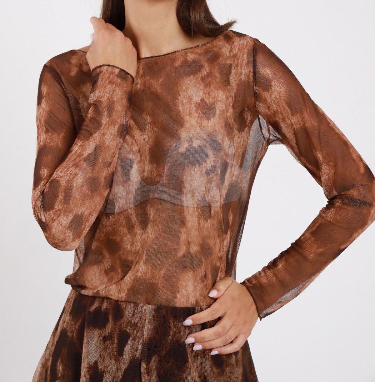 SUSY MIX Susy Mix Maglia Frullino Tulle Maculata Maculato