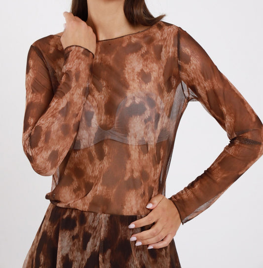 SUSY MIX Susy Mix Maglia Frullino Tulle Maculata Maculato
