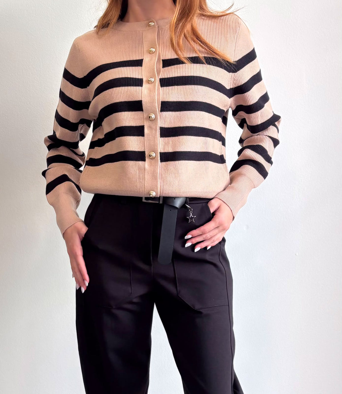 SUSY MIX Susy Mix Coreana Righe Beige Beige