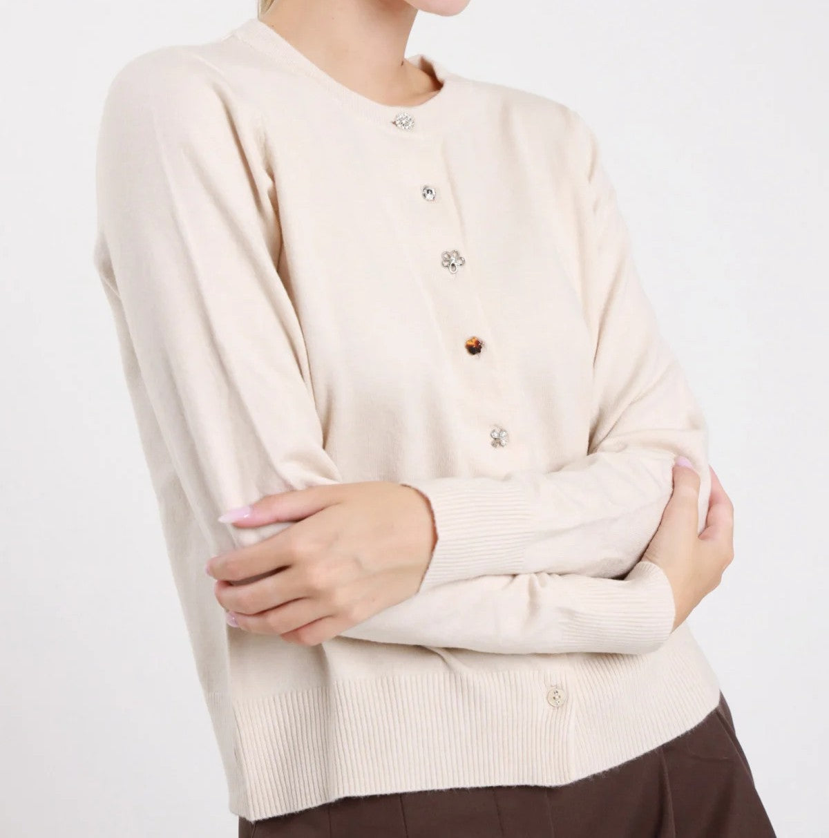 SUSY MIX Susy Mix Coreana Bottoni Gioiello Crema Crema