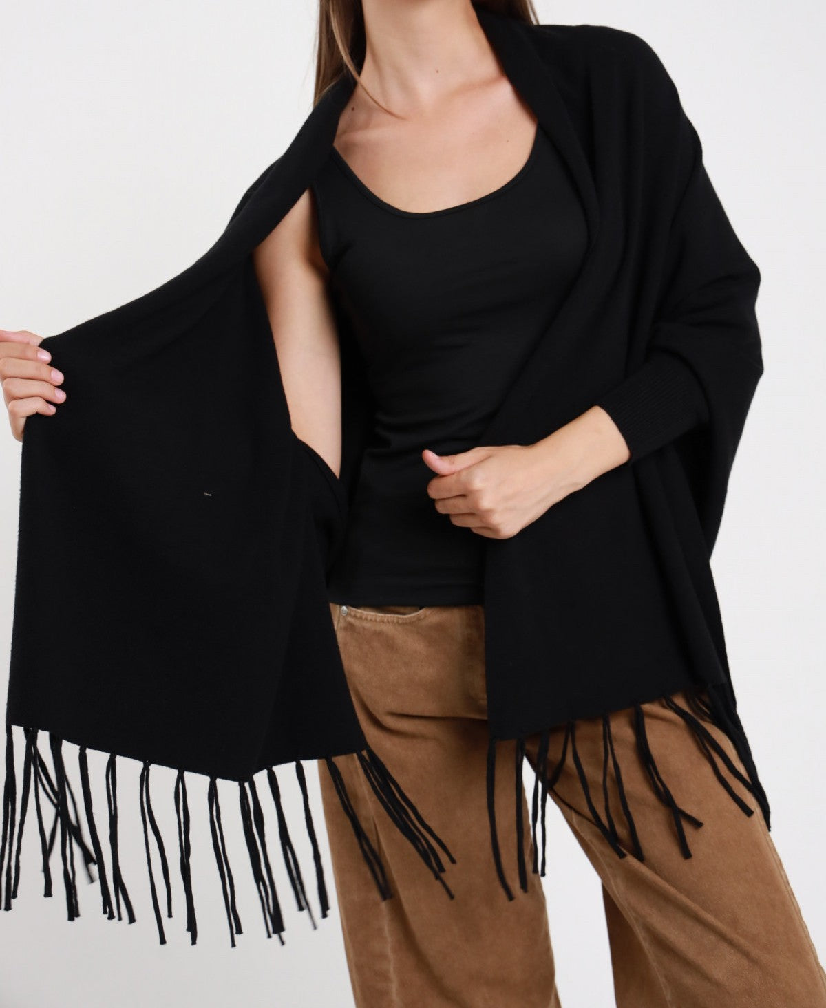 SUSY MIX Susy Mix Cappa Frange Nero Nero