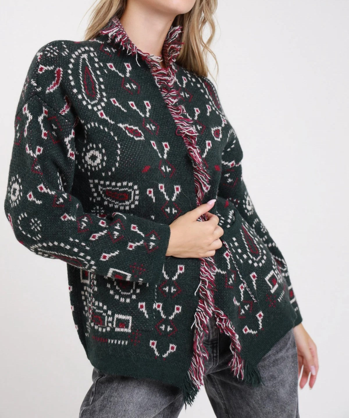 SUSY MIX Susy Mix Cardigan Jaquard Verde Verde