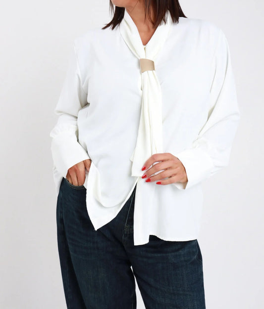 SUSY STAR Susy Star Blusa Cravatta c/Accessorio Vino Latte
